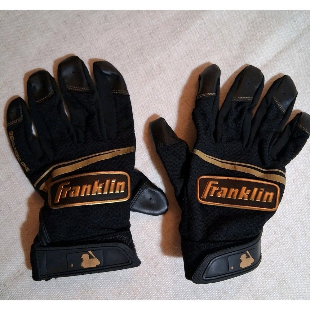 Franklin Men's MLB CFX Pro Baseball Batting Gloves Black/Gold Adult M